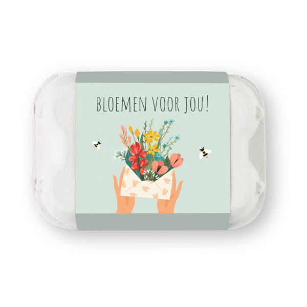 Eierdoosje "Bloemen voor jou"